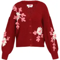 Mymo Casaco de malha oversized pitaya / borgonha / branco