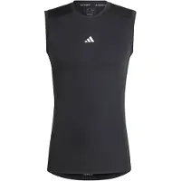 Adidas Camisa funcionais 'TECHFIT Compression Training Sleeveless' preto / branco