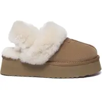 EVER AU Pantufa 'Fantail' castanho