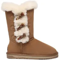 EVER AU Botas 'Ashy' castanho de castanha / branco lã