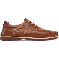 Pikolinos para mulher. M9A-4118 Sapatos de couro Marbella castanhos (42), Marrom, Plano, Cordão, Casual