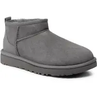 Ugg para mulher. 1116109 Classic Ultra Mini botas de couro para tornozelo cinza (39), Plano, Casual