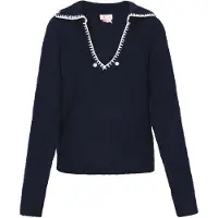 IZIA Pullover navy / branco / branco pérola