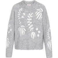 IZIA Pullover oversized cinzento claro / branco