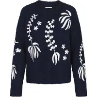 IZIA Pullover oversized marinho / branco