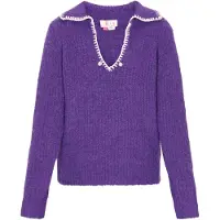 IZIA Pullover roxo escuro / branco
