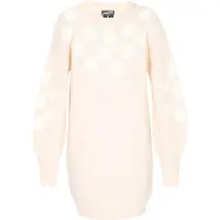 Dreimaster Vestido de malha bege / branco