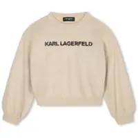 Karl Lagerfeld para menina. Z30937 Camisola Marca bege (16Y= 174cm), Casual, Algodão, moda infantil
