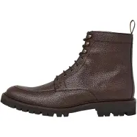 Hackett London para homem. HMS200017 Botins em pele com avental Sloane castanho (44), Couro, Marrom, Plano, Zíper, Casual