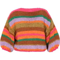 Mymo Pullover oversized castanho / verde / laranja / rosa