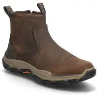 SKECHERS para homem. 205176 Botas de couro castanhas Relaxed Fit Respected Evanston (44), Marrom, Plano, Zíper, Casual