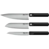 Fissler ProCut 001-019-03-000/0, conjunto de facas de 3 peças com faca de chef, santoku e faca universal