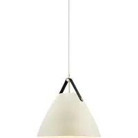DFTP Candeeiro suspenso Strap, cor areia, Ø 36 cm, metal/couro