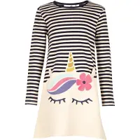 Happy girls Vestido navy / branco