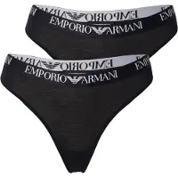 Emporio Armani para mulher. EW000402_AF13033 Conjunto de 2 tangas Essential Cotton preto (XL), Homewear, Algodão