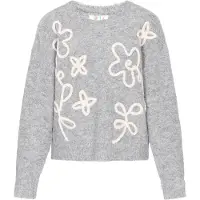IZIA Pullover cinzento claro / branco