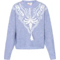 IZIA Pullover azul claro / branco