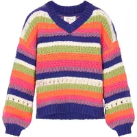 IZIA Pullover oversized 'Fashion Look' azul / verde / laranja / branco