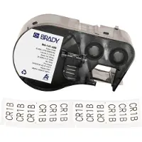 Brady M4-141-499 etiquetas de tecido de nylon preto sobre branco 25,4 mm x 57,15 mm