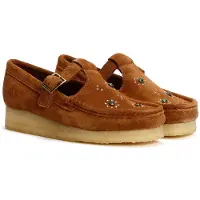 Clarks Sapatos Originals WALLABEE T BAR mulheres - Castanho - 37