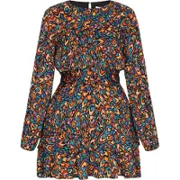 IZIA Vestido turquesa / azul-violeta / laranja / preto