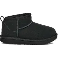 Ugg para mulher/menina. 1130750K Classic Ultra Mini Leather Booties preto (32.5), Couro, Plano, Nenhum, Casual, Homewear, moda infantil