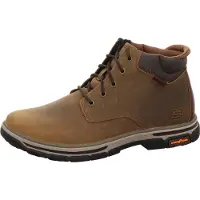 SKECHERS para homem. 204394 Botas de couro para tornozelo Segmento 2.0 Brodgen brown (40), Marrom, Plano, Cordão, Casual