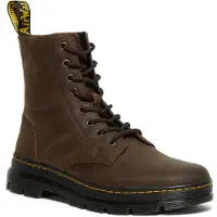 Dr. Martens Bota com atacadores 'Combs' castanho escuro / amarelo