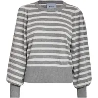 Minus Pullover 'Liv' cinzento / branco