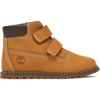 Timberland para menino. TB1A127M2311 Botas de Pele Pokey Pine castanhas (27), Couro, Marrom, Plano, Velcro, Casual, moda infantil