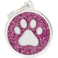My Family Tag Redonda E Brilhante Com Pata Para Pet