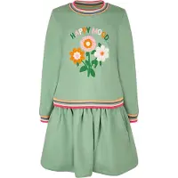 Happy girls Vestido verde claro / verde escuro / laranja escuro / branco natural