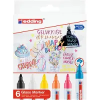 Edding 6 Marcadores Cores Embalagem