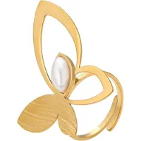 Faina Anel ouro / branco pérola