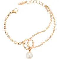 Faina Pulseira ouro rosa / branco pérola