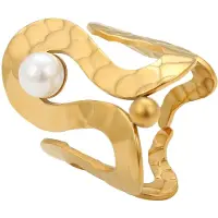 Faina Anel ouro / branco pérola