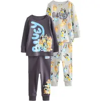 Next Pijama azul noturno / azul claro / cinzento claro / laranja