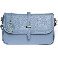 Sarya Couture OU Borsa a Tracolla in Pelle Celeste Scuro — Borsa a tracolla