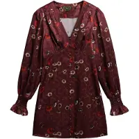 Superdry para mulher. W8012005A Vestido Jacquard granate (M), Casual, Grená, Viscoso, Manga comprida
