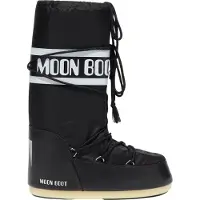 Moon Boot para mulher. 80D1400440 Botas Icon Nylon pretas (45/47), Preto, Plano, Nenhum, Casual, Neve