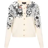 Faina Casaco de malha prata / offwhite