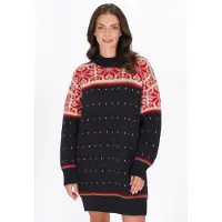 Usha Vestido de malha bege claro / navy / vermelho / branco