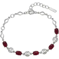 Faina Pulseira bordeaux / prata