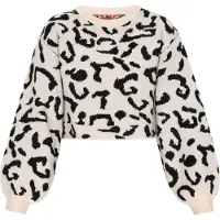 MyMo ROCKS Pullover preto / branco lã