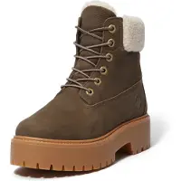 Timberland para mulher. TB0A2PU6W011 Botas de couro castanho Stone Street (39.5 W), Marrom, 3 a 5cm, Cordão, Casual