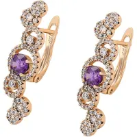 NAEMI Brincos ouro / roxo / transparente