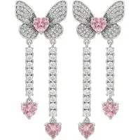 NAEMI Brincos cor-de-rosa / prata / transparente