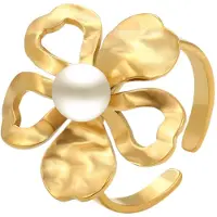 Faina Anel ouro / branco pérola