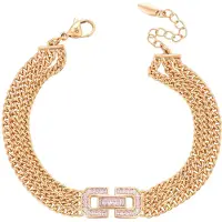 Faina Pulseira ouro rosa / cor-de-rosa / transparente