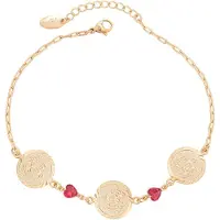 Faina Pulseira ouro rosa / vermelho sangue